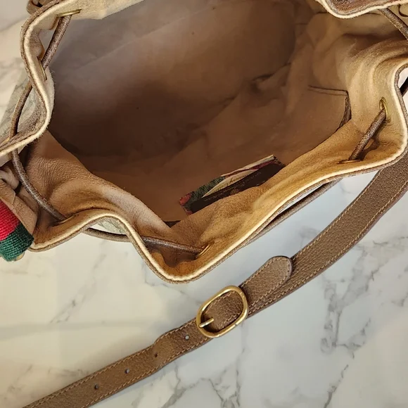Gucci Vintage Sherry Line GG Bucket Bag
